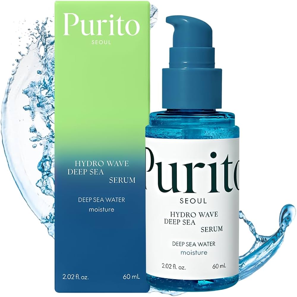 Amazon.com: PURITO Hydro Wave Deep Sea Serum, Gangwondo Deep Sea Water, for All Skin Types, Ampoule, Lightweight, Deep Hydrating, Facial Serum for face, Vegan & Cruelty-Free, Korean Skin Care, 60ml 2.02fl.oz :